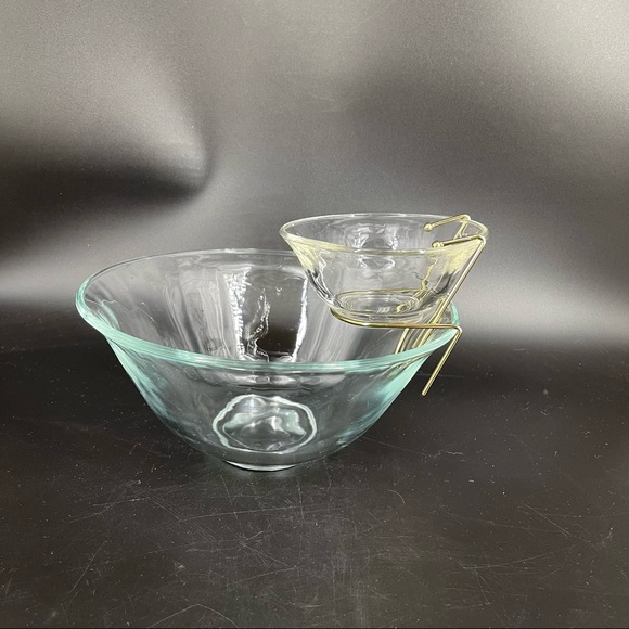 New ~ Vintage Indiana Glass 3 Pieces Chip “N” Dip Set In Original Box - Picture 3 of 8